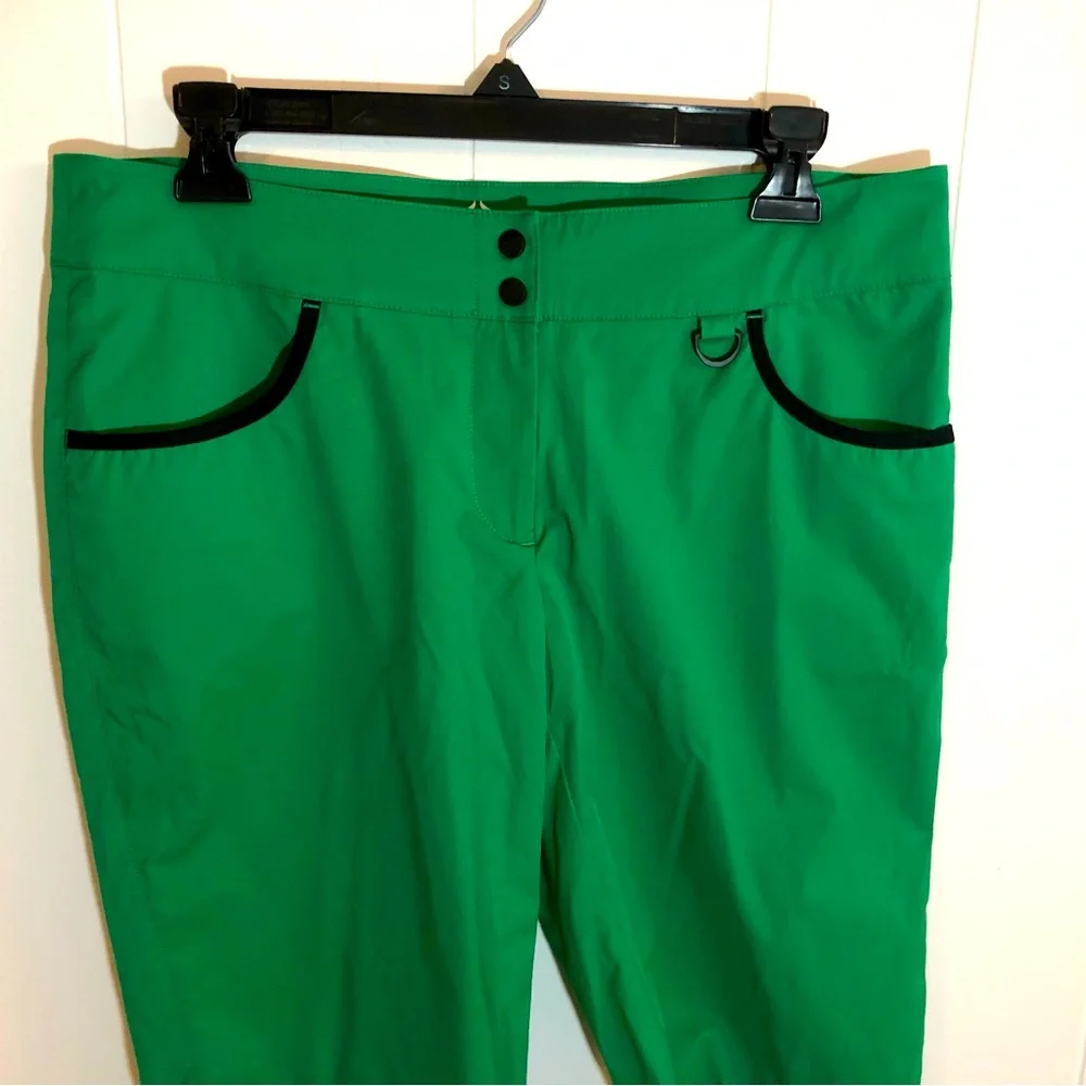 EP Sport Kelly Green Trimmed in Black Golf Performance Bermuda Shorts Size 8 - Picture 2 of 5